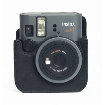 LOVEINSTANT Kameras maciņš Fujifilm Instax Mini 41 - Melns PU ādas aizsargmaciņš ar plecu siksnu
