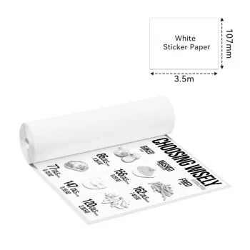 Phomemo 3x Self-Adhesive Sticker Paper Roll White 110mm for Phomemo M832 M04S M04AS / Q22-RMS10-107