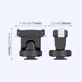 PULUZ Quick Release Mount Adapter 1/4 inch Thread Cold Shoe for DJI Osmo Action 3/4/5 Pro PU727B