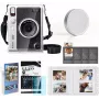 LOVEINSTANT 6-in-1 Kit: Transparent Hard Case + Tempered Glass Screen Protector + 64-Pocket Photo Album + Lens Cap + Photo Frames + Shoulder Strap for Fujifilm Instax Mini Evo