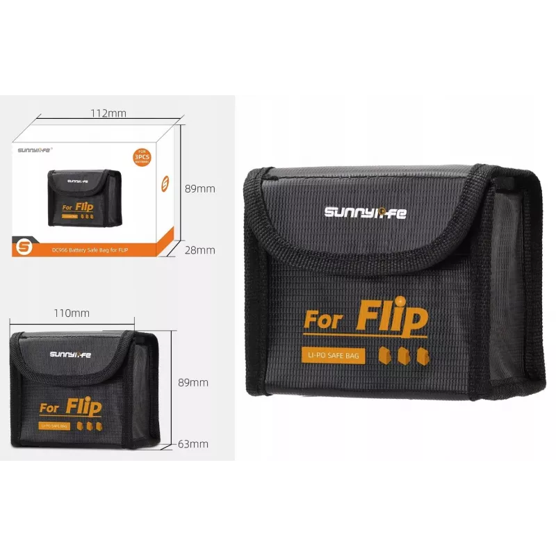 SUNNYLIFE ugunsdrošais futrālis 3 DJI Flip akumulatoriem