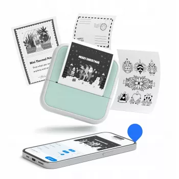 LOVEINSTANT S1 Bluetooth termoprinteris fotogrāfijām, uzlīmēm, piezīmēm, etiķetēm, 53mm, 203dpi, Zaļš
