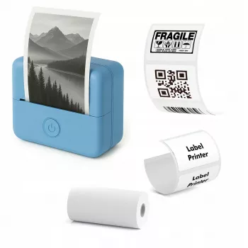 LOVEINSTANT X6 Bluetooth termoprinteris fotogrāfijām, uzlīmēm, piezīmēm, etiķetēm, AI lietotne, zils