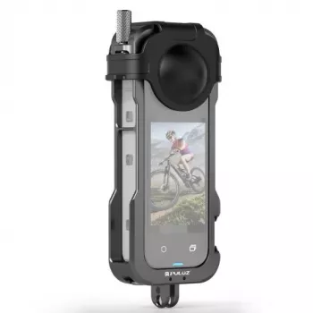 PULUZ rāmja aizsargmaciņš ar 2x Cold Shoe stiprinājumiem un objektīva vāciņu Insta360 X4 (PU981B)