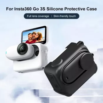 PULUZ Silikona aizsargmaciņš ar objektīva vāciņu Insta360 GO 3 / GO 3S - Melns (PU772B)