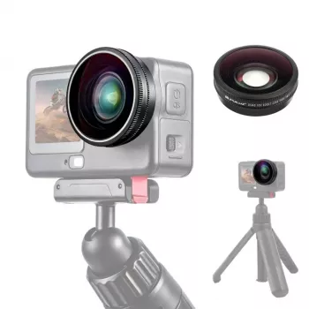 PULUZ platleņķa objektīvs FOV Boost 185° DJI Osmo Action 6 / HD stikls / PU1103