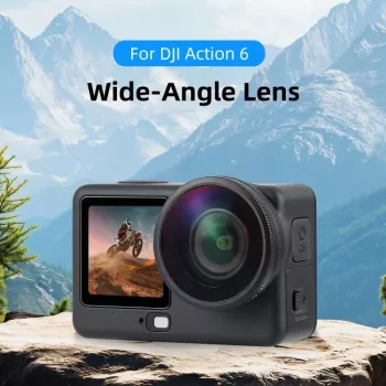 PULUZ platleņķa objektīvs FOV Boost 185° DJI Osmo Action 6 / HD stikls / PU1103