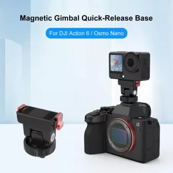 PULUZ Magnetic Quick Release Mount ar 1/4 inch un Cold Shoe DJI Osmo Action 6/5/4/3, Nano, PU1071B
