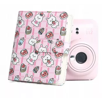 LOVEINSTANT Photo Album 64 Photos for Fujifilm Instax Mini 99 41 12 40 11 Evo LiPlay Link, Strawberry Rabbits Design