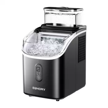 EUHOMY IM005 15kg Ice Maker (Black) - Countertop Portable Bullet Ice Machine with Self-Cleaning