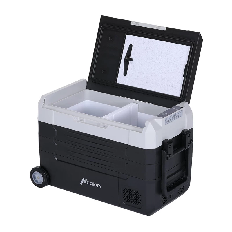 HCALORY D55M+ Auto Ledusskapis ar Bluetooth, 55L, Kompresors, -20°C līdz +20°C, DC 12V/24V, AC 100-240V, Melns
