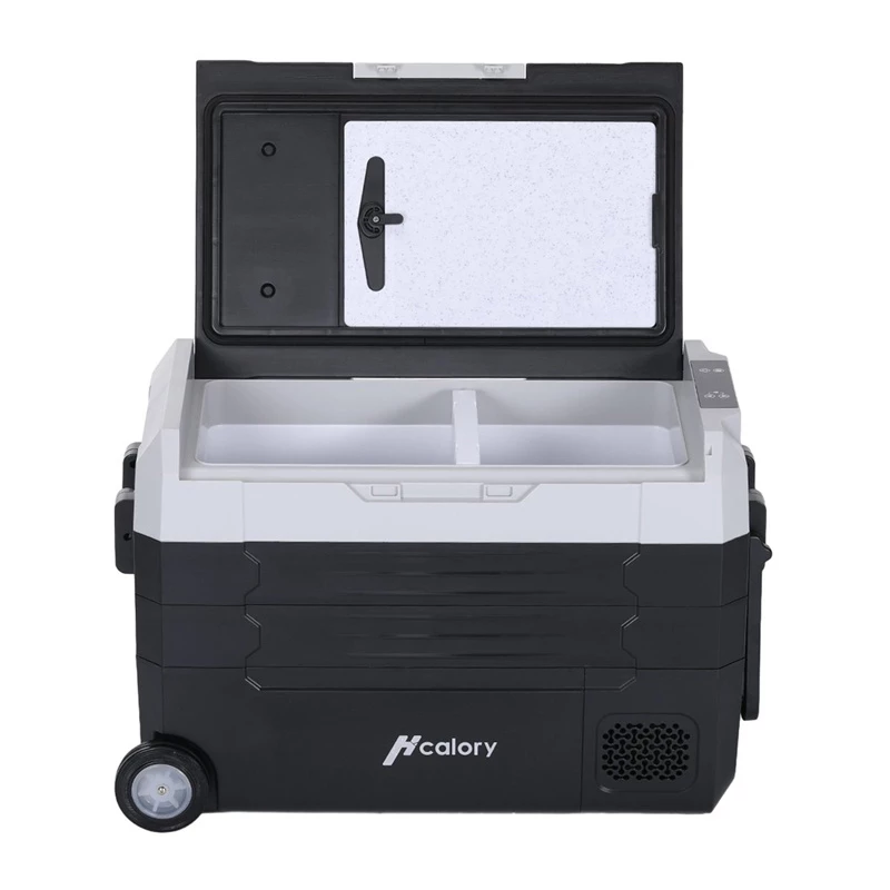 HCALORY D55M+ Auto Ledusskapis ar Bluetooth, 55L, Kompresors, -20°C līdz +20°C, DC 12V/24V, AC 100-240V, Melns