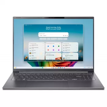 Acer Aspire 16 AI A16-I71M-96Q0 Copilot+ PC klēpjdators, 16 collu WUXGA OLED 120Hz, Intel Core Ultra 9 386H, 16GB LPDDR5x, 512GB SSD, Windows 11 Home, vācu QWERTZ tastatūra