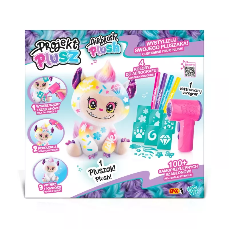 EPEE Projekt Plusz - Bubuś Sweet Monster - Creative Set with Electronic Airbrush