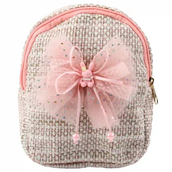 LEAN Bērnu mugursoma ar pīto bantīti Zaķītis Rozā 21cm 2L