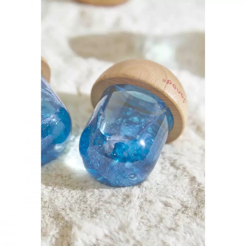 Janod Sensory Snow Globe with Glitter Blue 12m+