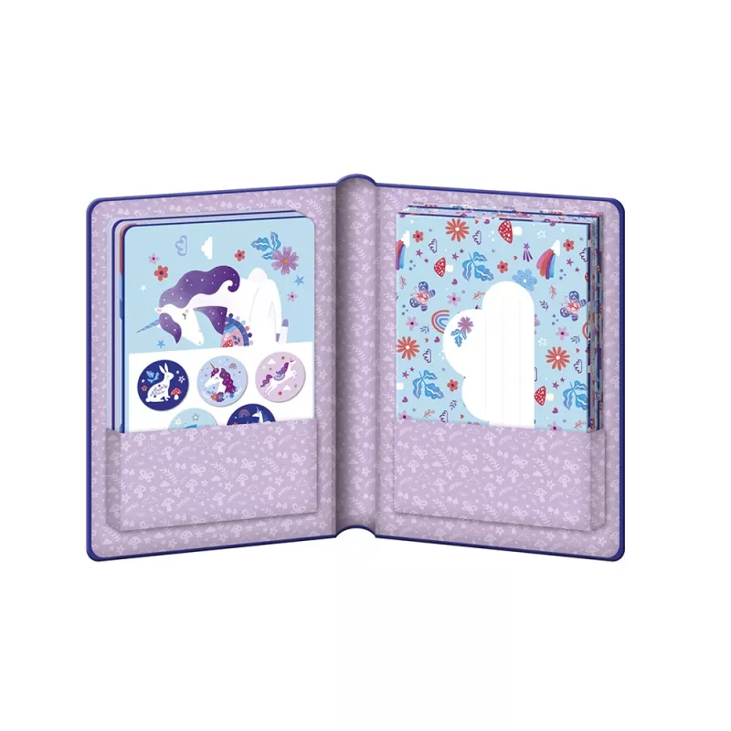 Janod Dreamland Unicorn Stationery Set 40 Pieces - Invitations, Thank You Cards, Envelopes, Stickers, Pen