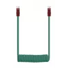 Newell USB-C to USB-C Cable 100W, 1.5m, Silicone, Coiled, Green-Burgundy