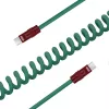 Newell USB-C to USB-C Cable 100W, 1.5m, Silicone, Coiled, Green-Burgundy