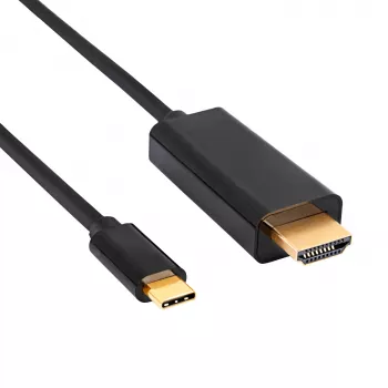 Akyga AK-AV-18 USB-C – HDMI kabelis, 4K, 1,8 m, melns