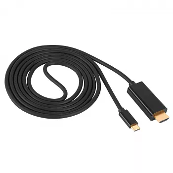 Akyga AK-AV-18 USB-C – HDMI kabelis, 4K, 1,8 m, melns
