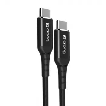 Crong Armor Link USB-C to USB-C kabelis 100W PD 5A 200cm Melns