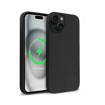 Crong Color Cover Magnetic Case for Apple iPhone 15 Plus with MagSafe (Melns)
