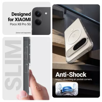 Crong Hybrid Clear Magnetic Case Xiaomi POCO X8 Pro 5G caurspīdīgs, MagSafe saderīgs