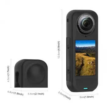 PULUZ PU757B objektīva vāciņš un silikona aizsargmaciņš Insta360 X5 kamerai