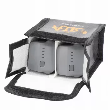 SUNNYLIFE Fireproof LiPo Battery Safe Bag for DJI Air 3 / 3S – Holds 2 Batteries, Black