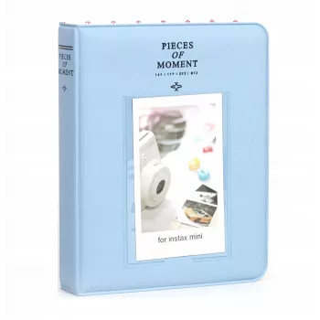 LOVEINSTANT Fotoalbums 64 Fotogrāfijām Fuji Instax Mini 13 12 11 40 41 99 Evo Link / Piesātināti Zils