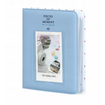 LOVEINSTANT Fotoalbums 64 Fotogrāfijām Fuji Instax Mini 13 12 11 40 41 99 Evo Link / Piesātināti Zils