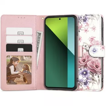 TECH-PROTECT Maciņš ar Kartiņu Slotiem Redmi Note 13 Pro 5G / Poco X6 5G, Floral