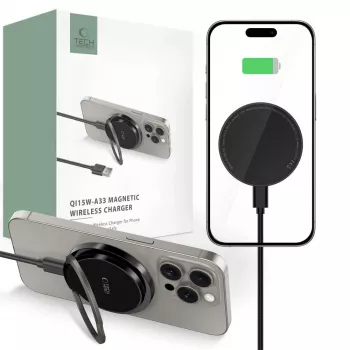 Tech-Protect QI15W-A33 MagSafe bezvadu lādētājs 15W Melns