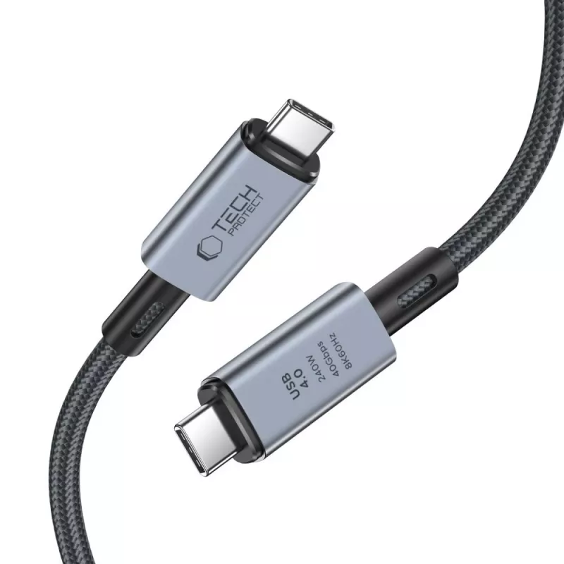 TECH-PROTECT ULTRABOOST MAX USB 4.0 8K 40Gbps Type-C Cable PD240W 100cm Grey