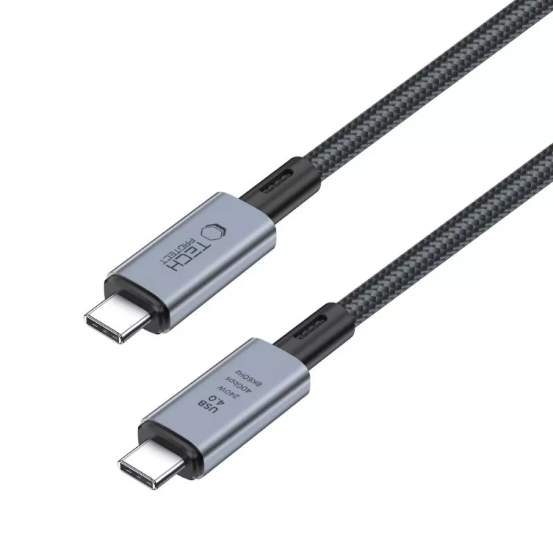 TECH-PROTECT ULTRABOOST MAX USB 4.0 8K 40Gbps Type-C Cable PD240W 100cm Grey