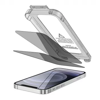 TECH-PROTECT Quick Set Spy+ Privacy Tempered Glass Screen Protector for Apple iPhone 12 / iPhone 12 Pro (2-Pack)