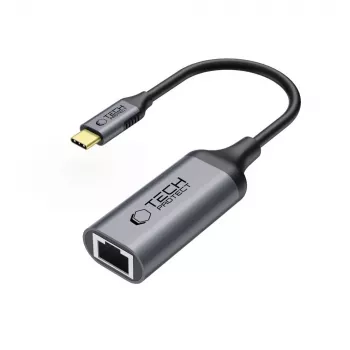 TECH-PROTECT ULTRABOOST Adapter USB-C to Ethernet RJ45 1000 Mbps Black