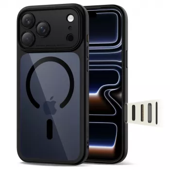 TECH-PROTECT MagPeak MagSafe Hybrid Back Cover Apple iPhone 17 Pro Max, Melns/Caurspīdīgs