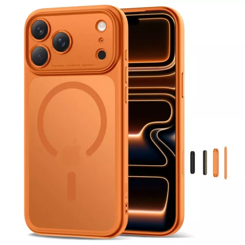 TECH-PROTECT MagPeak MagSafe Back Cover Case for Apple iPhone 17 Pro Max, Matte, Cosmic Orange