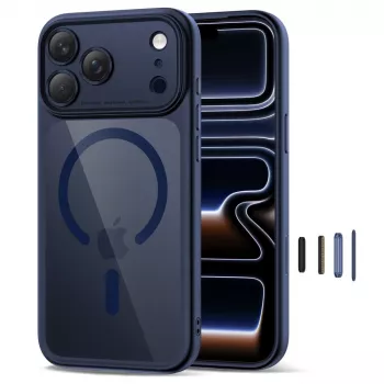 TECH-PROTECT MAGPEAK MagSafe Hybrid Case Apple iPhone 17 Pro, Deep Blue/Clear