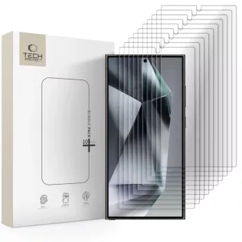TECH-PROTECT Rūdīta stikla ekrāna aizsargs 10 komplektā Samsung Galaxy S24 Ultra caurspīdīgs