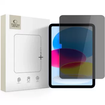 Tech-Protect Glass Spy+ Privātuma ekrāna aizsargs Apple iPad 10.9 collu (10. paaudze 2022) / 11 collu (2025) - rūdīts stikls, 2-virzienu privātums, 9H cietība, 0.3mm, oleofobs pārklājums, bez burbuļiem, caurspīdīgs