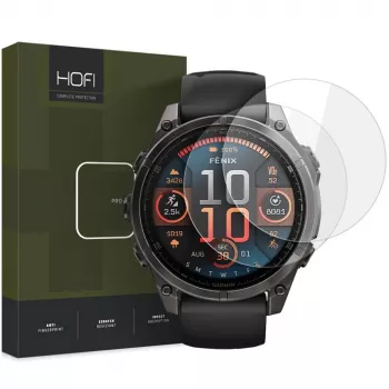 HOFI GLASS PRO+ Rūdīta stikla ekrāna aizsargs 2 iepakojumā Garmin Fenix 8 (47 mm) Caurspīdīgs
