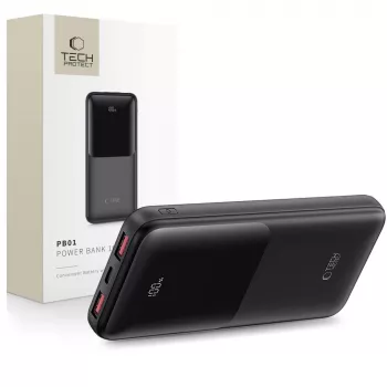 TECH-PROTECT PB01 Power Bank 10000mAh 22.5W Melns