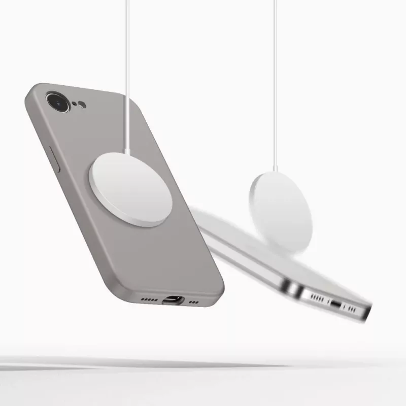 Tech-Protect Silicone MagSafe Case for Apple iPhone 16E / 17E, Stone Grey