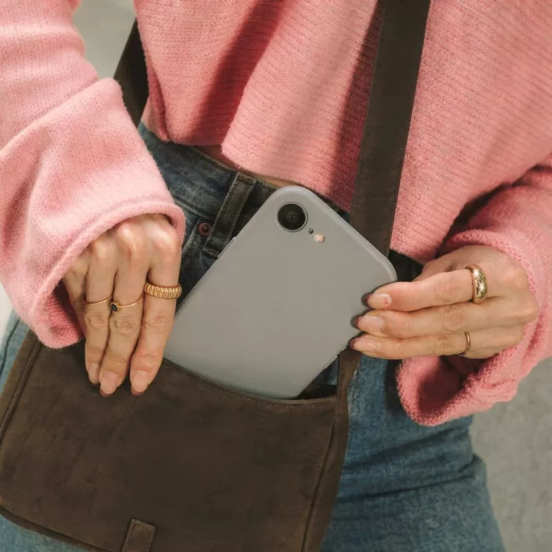 Tech-Protect Silicone MagSafe Case for Apple iPhone 16E / 17E, Stone Grey