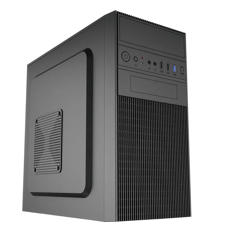 Akyga AK19BK Micro Tower datora korpuss, Micro ATX / Mini ITX, USB-C + USB 3.0 + 2x USB 2.0, bez barošanas bloka, melns