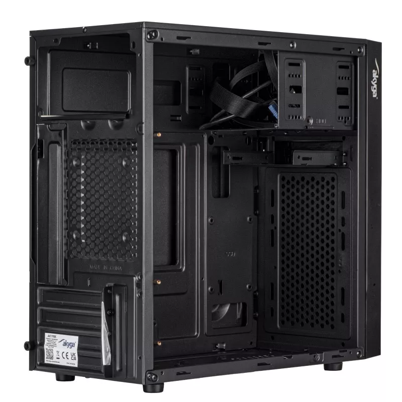 Akyga AK19BK Micro Tower datora korpuss, Micro ATX / Mini ITX, USB-C + USB 3.0 + 2x USB 2.0, bez barošanas bloka, melns