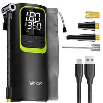 VAYOX VA0410 Uzlādējams Gaisa Sūknis 8000mAh Cilindrs 19mm ar Power Bank Funkciju
